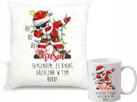 Zestaw PODUSZKA + KUBEK z nadrukiem IDEALNY PREZENT NA MIKOŁAJKI
