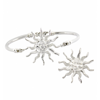 SREBRNY KOMPLET SŁOŃCE Z CYRKONIAMI PRÓBA SREBRA 925