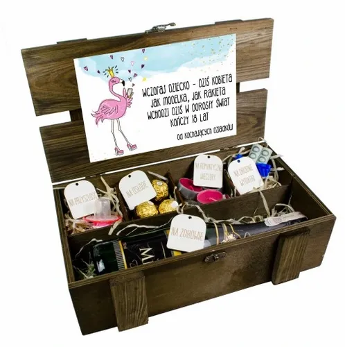 KUFEREK SKRZYNKA PREZENT NA URODZINY URODZINOWY 18 30 40 50 na Arena.pl