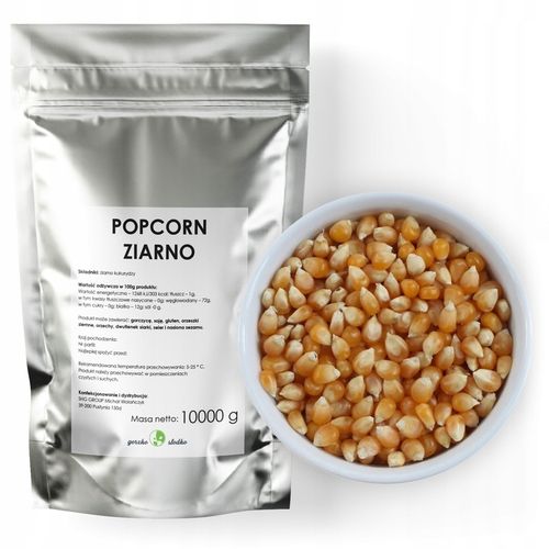 POPCORN KUKURYDZA do prażenia ziarno bez soli 10kg na Arena.pl