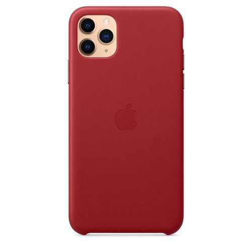Apple Leather Case Skórzane etui do iPhone 11 Pro Max (czerwony) na Arena.pl