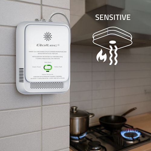 Czujnik CO/CH4 WiFi Tuya Qoltec 2w1 na Arena.pl