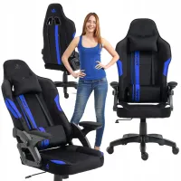 FOTEL BIUROWY OBROTOWY GAMINGOWY KRZESŁO DO BIURKA POD KOMPUTER REGULOWANY