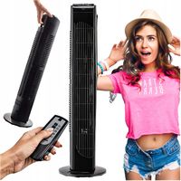 WENTYLATOR STOJĄCY KOLUMNOWY WIATRAK PODŁOGOWY PIONOWY MD10319 PILOT CZARNY