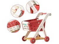 DLA DZIECI CZERWONY WÓZEK NA ZAKUPY Z KOSZYKIEM