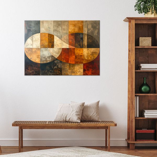 Obraz na płótnie do salonu, Abstrakcja geometria 60x40 zdjęcie 2