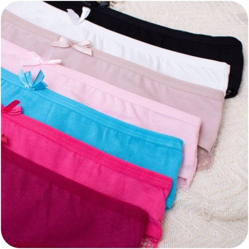 Majtki Koronkowe Bawełniane Wielokolorowe Damskie Figi Wygodne S 7-PAK na Arena.pl