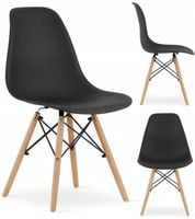 Krzesło Skandynawskie do Salonu Jadalni Kuchni Nowoczesne Czarne DSW