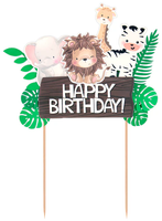 Topper na tort Urodzinowe zwierzątka 1szt
