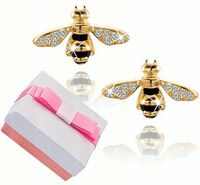 Srebrne kolczyki pszczółki pozłacane 925 dla dziewczynki dla dziecka