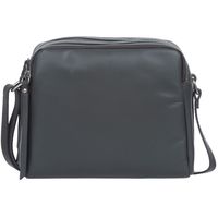 VERA PELLE torebka skórzana listonoszka 3 komorowa z paskiem V507 c.szara