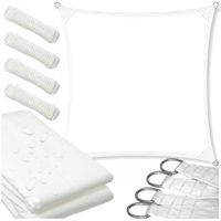 Żagiel plandeka daszek wodoodporny przeciwsłoneczna UV markiza biała 4x4 m