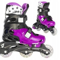 ROLKI REGULOWANE 31-34 DLA DZIEWCZYNKI DZIECIĘCE FIOLETOWO CZARNE