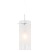 LAMPA wisząca BLEND MDF9489/1 Italux szklana OPRAWA okrągły ZWIS tuba przezroczysta biała