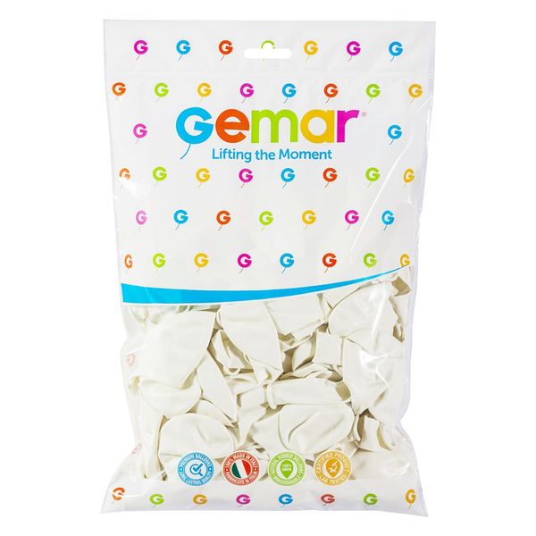 BALONY BIAŁE 100SZT -  BIAŁY zdjęcie 1