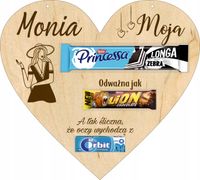 Tabliczka drewniana na słodycze batony upominek Prezent dla dziewczyny