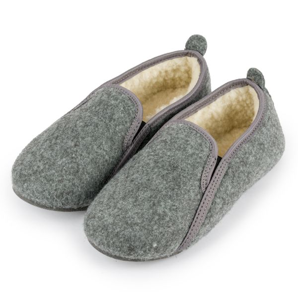 Bambosze damskie filcowe ocieplane kożuszek zdjęcie 1