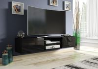 SZAFKA RTV WISZĄCA 120CM CZARNA + FRONT POŁYSK