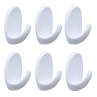 Wieszak na ręczniki biały samoprzylepny 6 szt - Yoka