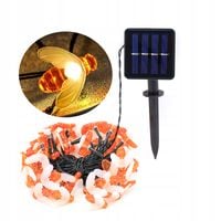 Lampki SOLARNE Ogrodowe KOMPLET 5 metrów 20 LED PSZCZÓŁKI Ciepłe