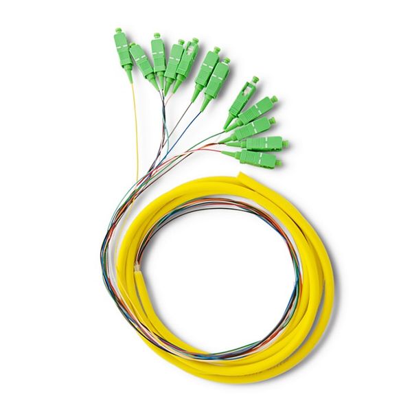 Qoltec 12 x Pigtail światłowodowy SC/APC | Singlemode | G657A2 | 2m zdjęcie 1