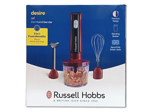 Blender ręczny 3w1 - Russell Hobbs 500W - Czerwony na Arena.pl