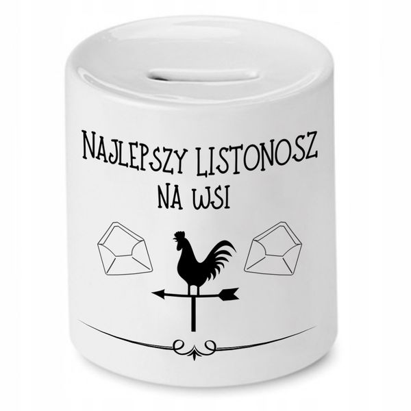 Skarbonka Dla Listonosza Najlepszy Na Wsi Prezent Z Nadrukiem Ze Zdjęciem zdjęcie 1