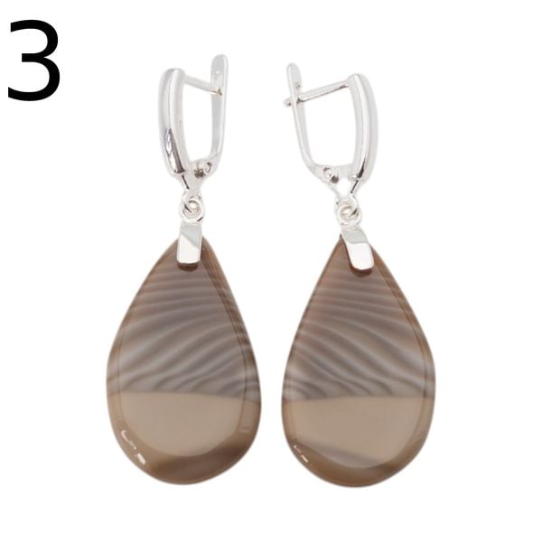 Kolczyki z Krzemieniem Pasiastym - łezki w srebrze 2 zdjęcie 5