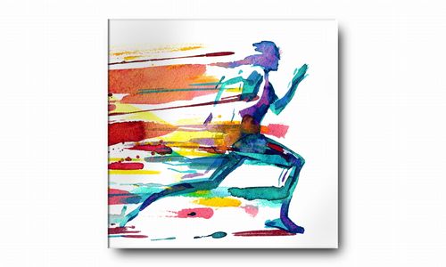 OBRAZ NA PŁÓTNIE 008 Biegacz 70x70cm na Arena.pl