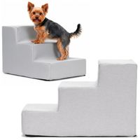 Schodki dla psa do łóżka 30 cm podest, rampa 3-stopniowa, miękkie schody szare