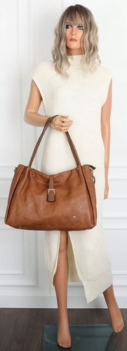 Torebka Damska listonoszka Shopperka na ramię pojemna CH3319 Brązowa na Arena.pl