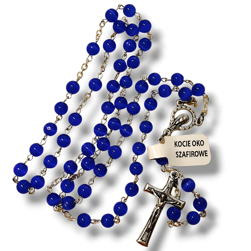 Różaniec Kocie Oko Szafirowe 6Mm na Arena.pl