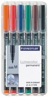 Foliopisy kolorowe 6 szt permanentne M Lumocolor Staedtler