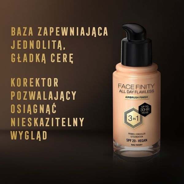 MAX FACTOR FACE FINITY 3W1 VEGAN SPF20 N42 zdjęcie 7
