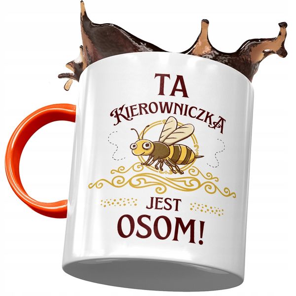 Kubek Pomarańczowy Dla Kierowniczki Jest Osom Z Nadrukiem Ze Zdjęciem zdjęcie 1