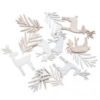 KSZTAŁTY Z DREWNA RENIFERY I LIŚCIE MIX 12SZT DPDN-216 DP CRAFT