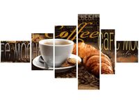 100CM 180CM OBRAZ 6 ELEM PORANNA KAWA ŚCIENNY