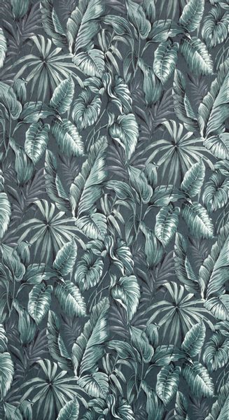 Zasłona gotowa na przelotkach PALERMO 140x250 zielona w liście zdjęcie 10