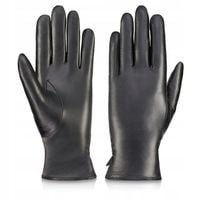 BETLEWSKI Rękawiczki skórzane damskie zimowe XL gładkie połyskujące