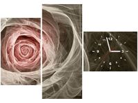 100CM 70CM ZEGAR 3 ELEM RÓŻA KTALNA JASNY RÓŻ ŚCIENNY OBRAZ