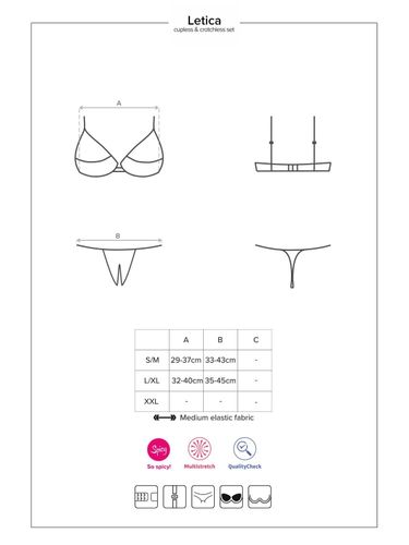 Letica komplet 2-cz. czarny Obsessive S/M na Arena.pl