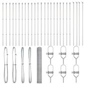 Ogrodzenie z słupkami Srebrny 1.2 x 50 m Stal pokryta PCV