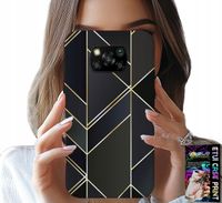 ETUI DO XIAOMI POCO X3 - ZŁOTE RAMKI, ELEGANCKIE WZORY + SZKŁO