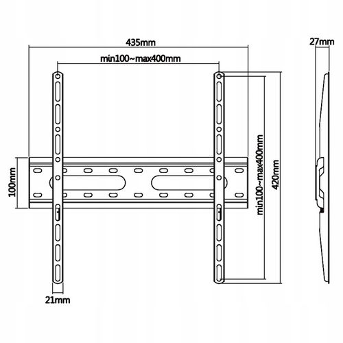 MOCNY UCHWYT TV WIESZAK DO TELEWIZORA LCD PŁASKI CALI VESA ŚCIENNY na Arena.pl