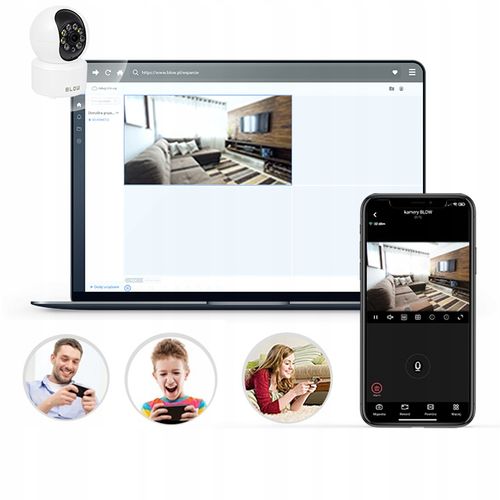 KAMERA WIFI IP WĘWNĘTRZNA OBROTOWA NIANIA 3MPx ZOOM SMART MINI 2K DETEKCJA na Arena.pl