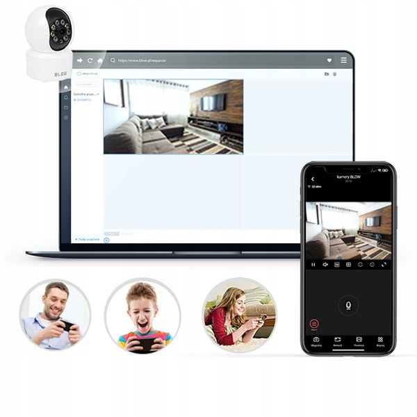 KAMERA WIFI IP WĘWNĘTRZNA OBROTOWA NIANIA 3MPx ZOOM SMART MINI 2K DETEKCJA zdjęcie 3