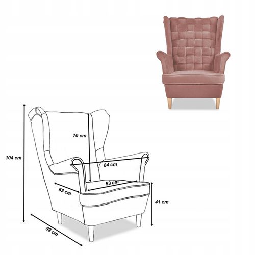 Zestaw wypoczynkowy Carol sofa fotele paski Family Meble różowy na Arena.pl