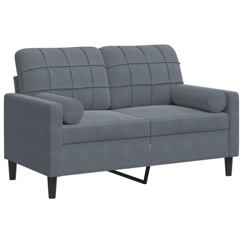 2-osobowa sofa z poduszkami, ciemnoszara, 120 cm, aksamit na Arena.pl