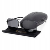 Duże OKULARY MĘSKIE POLARYZACYJNE PRZECIWSŁONECZNE Pilotki Czarne
