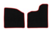 Dywaniki welurowe CARLUX-RED do Microcar Virgo, czarne z czerwonym